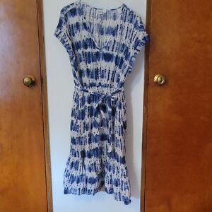 GAP Blue and White Midi Dress